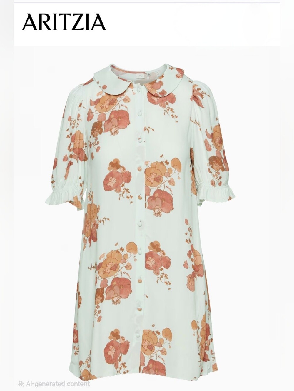 Aritzia Wilfred Poppins Dress with Rust Floral Print